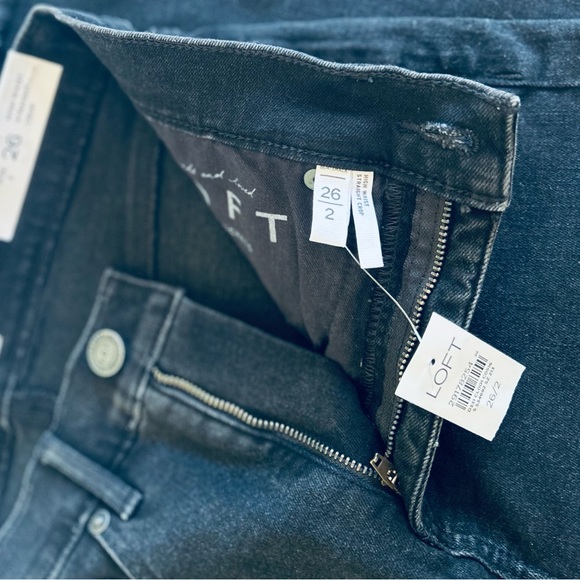 ANN TAYLOR LOFT High Waist Raw Hem Straight Crop 2/26 O-12 * - Picture 5 of 12